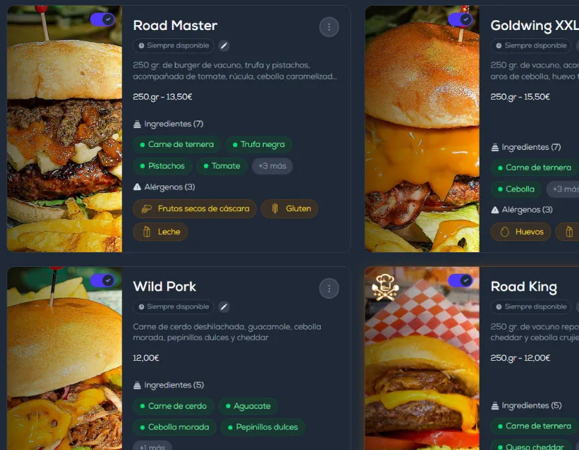 Gestión de productos y precios para restaurantes